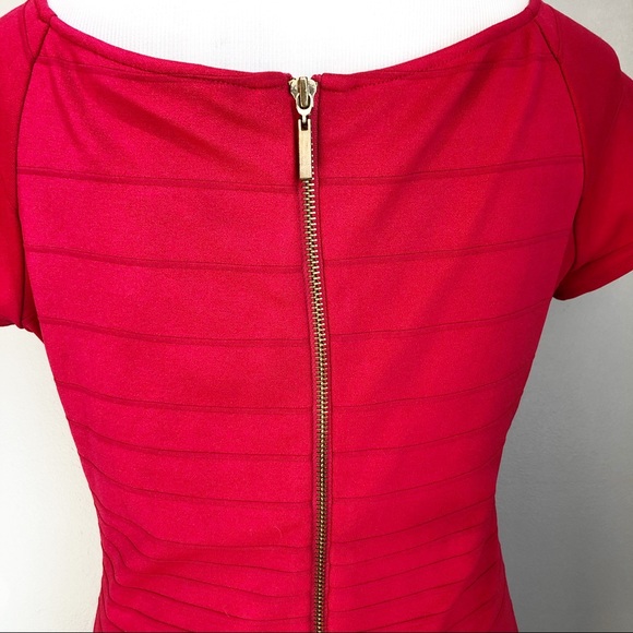 Bisou Bisou Red Hot Pink Sheath Cap Sleeve Dress, size 14 - Picture 6 of 8